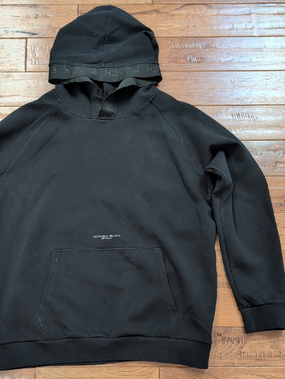 Actively Black Men's Black Pullover Luxe Hoodie